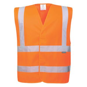 Leo Workwear Barbrook Orange Brace Sleeved Waistcoat 